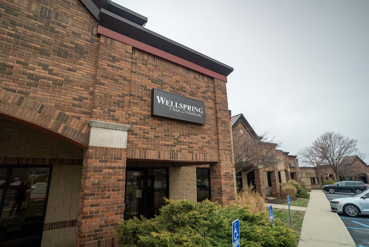 Photo of the outside of Wellspring Pain Solutions, Bloomington, Indiana location